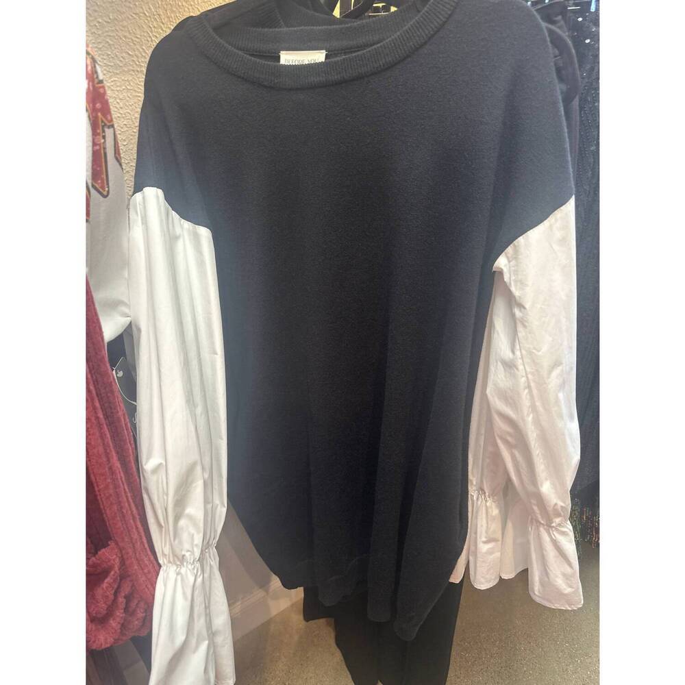 NEW BEFORE YOU women's sweater dress in white/black